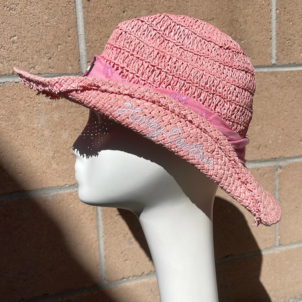 Harley Davidson vintage 2000s woven straw sun hat